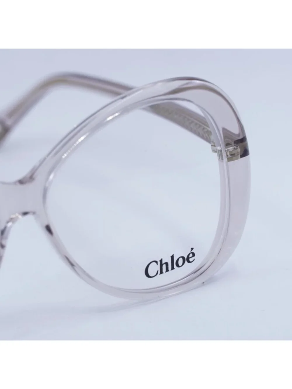 Chloe CH0011O 002 Eyeglasses Transparent Pink 56mm Butterfly Frame